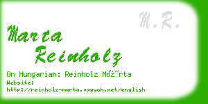 marta reinholz business card